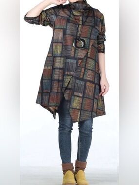 Mordenmiss Plaid Tunic Top